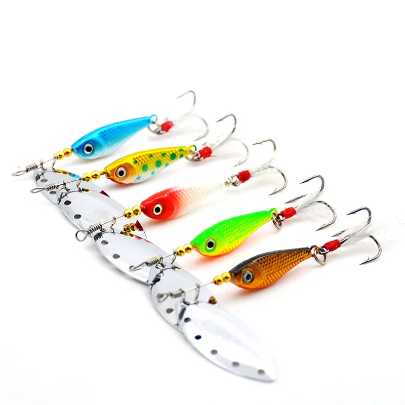 1PCS 6CM Metal VIB Rotating Sequins with Feather Fish-shaped Lead Fish Bait 16.5g Artificial Vibe for Bass Pike Perch Fishing
1PCS 6CM Metal VIB Rotating Sequins with Feather Fish-shaped Lead Fish Bait 16.5g Artificial Vibe for Bass Pike Perch Fishing