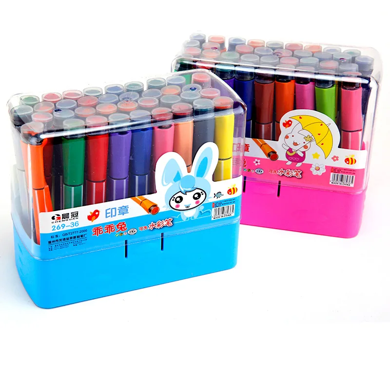 Thick-headed watercolor pen for children with stamp graffiti hand-painted brush large-capacity washing color pen stationery set
Thick-headed watercolor pen for children with stamp graffiti hand-painted brush large-capacity washing color pen stationery set