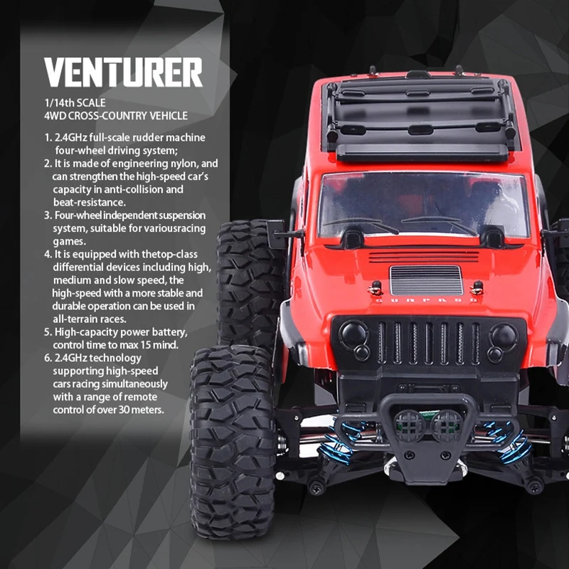 SUBOTECH 1:14 2.4G 4WD High Speed Climbing Car RC Off-Road Model Remote Control Toy Car gray
SUBOTECH 1:14 2.4G 4WD High Speed Climbing Car RC Off-Road Model Remote Control Toy Car gray