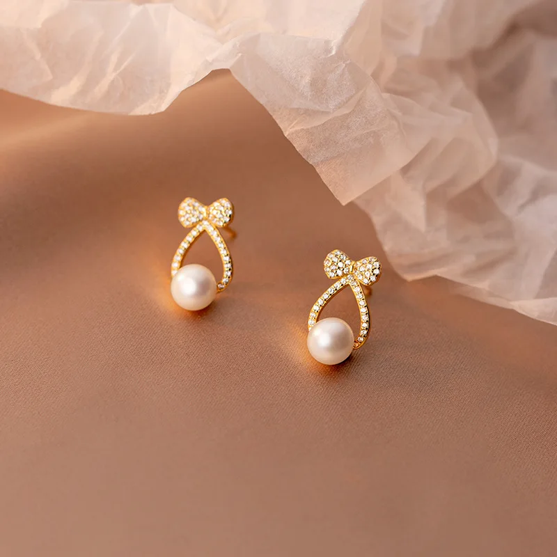 MloveAcc 925 Sterling Silver Trendy Round Women Dangle Earrings Bow Pearl Earrings Cute Small Earrings Sweet Simple Elegant Jewe
MloveAcc 925 Sterling Silver Trendy Round Women Dangle Earrings Bow Pearl Earrings Cute Small Earrings Sweet Simple Elegant Jewe
