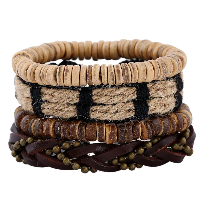 Jessingshow 4Pcs/Set Fashion Leather Bracelet Men Multilayer Braid Bracelets & Bangles Wrap Bracelet Women Punk Casual Jewelry
Jessingshow 4Pcs/Set Fashion Leather Bracelet Men Multilayer Braid Bracelets & Bangles Wrap Bracelet Women Punk Casual Jewelry