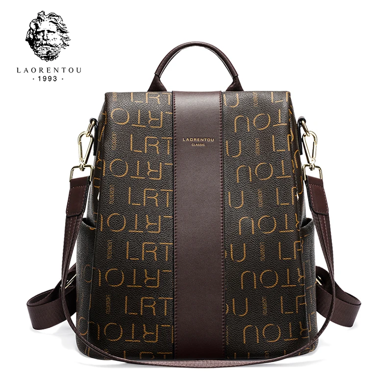 LAORENTOU Women PVC Leather Backpack Lady Double Shoulder Bag Large Capacity Schoolbag Fashion Monogram Travel Rucksack Handbags
LAORENTOU Women PVC Leather Backpack Lady Double Shoulder Bag Large Capacity Schoolbag Fashion Monogram Travel Rucksack Handbags