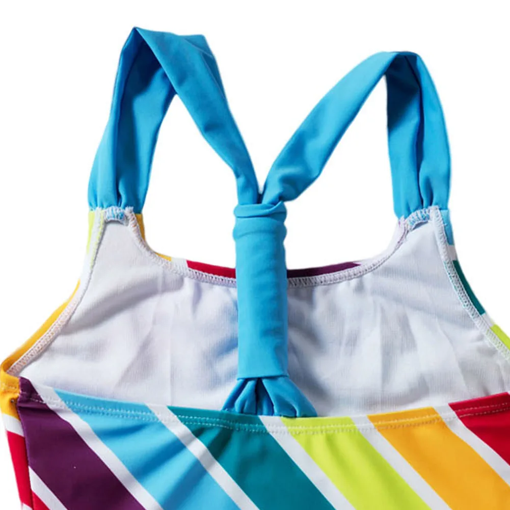 European and American Children's New Multi-Color Stripe Wide Shoulder Strap Triangle Children's One-Piece Swimsuit
European and American Children's New Multi-Color Stripe Wide Shoulder Strap Triangle Children's One-Piece Swimsuit