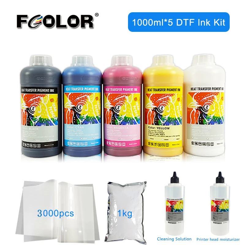 Fcolor 1L Wholesale DTF Pigment Ink for L1800 L800 L801 R290 R330 DTF Printing and Transfer including Cleaning Solution
Fcolor 1L Wholesale DTF Pigment Ink for L1800 L800 L801 R290 R330 DTF Printing and Transfer including Cleaning Solution