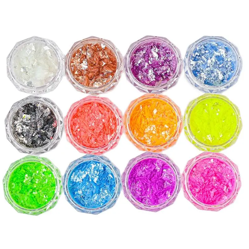 

12 Jars 0.5g/jar CT5 New CS Flake Chameleon Pigment Nail CosmeticChameleon Glitter Sequin Nail Art glitter Flakes