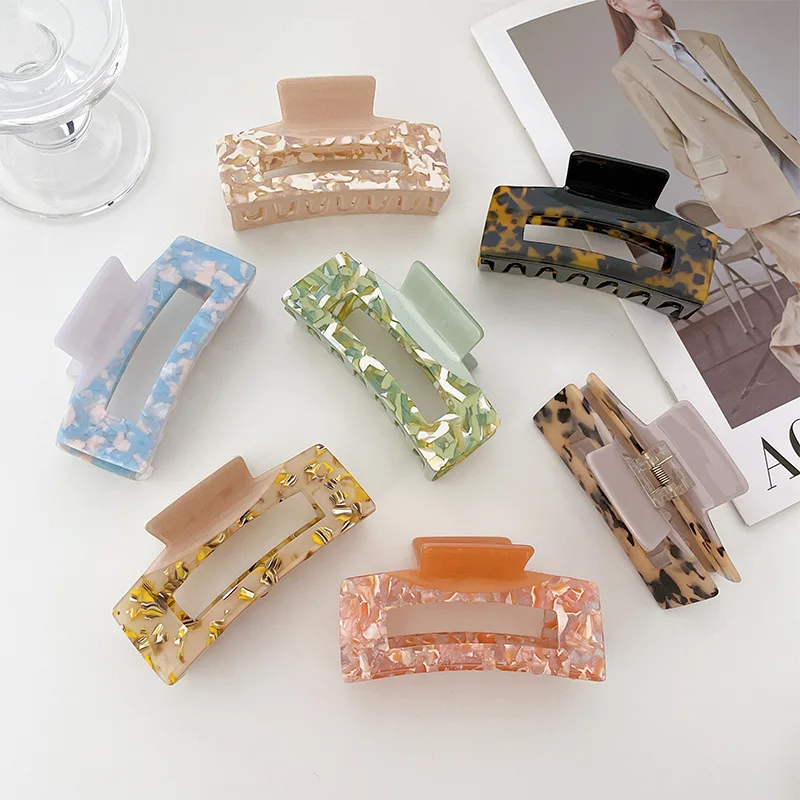 10cm Acetic Acid Plate Two-Color Splicing Large Square Hollow Hair Back Of The Head Shark Clip
10cm Acetic Acid Plate Two-Color Splicing Large Square Hollow Hair Back Of The Head Shark Clip