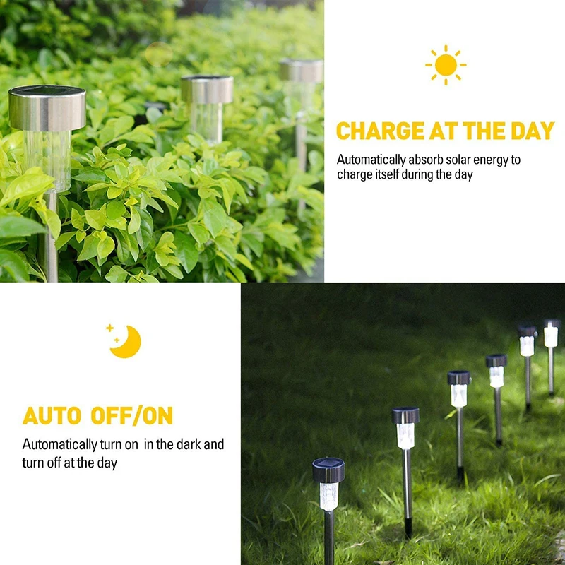 New 10Pcs Solar Powered LED Lawn Lights Stainless Steel Landscape Lights Waterproof Floor Lamp For Garden Walkway Light
New 10Pcs Solar Powered LED Lawn Lights Stainless Steel Landscape Lights Waterproof Floor Lamp For Garden Walkway Light