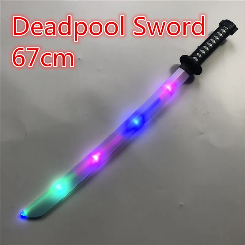 Movie Deadpool Cosplay Equipment light Sword stage property Modle Toy Larp Party Costume Accessories toy 67cm
Movie Deadpool Cosplay Equipment light Sword stage property Modle Toy Larp Party Costume Accessories toy 67cm