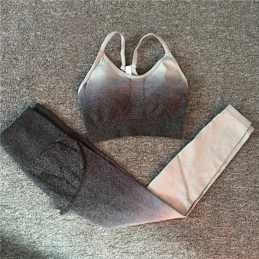 2021 Ombre Women Seamless Yoga Set Workout Pants Long Sleeve Crop Top Fitness Leggings Sports Suits Gym Clothing Sportswear
2021 Ombre Women Seamless Yoga Set Workout Pants Long Sleeve Crop Top Fitness Leggings Sports Suits Gym Clothing Sportswear