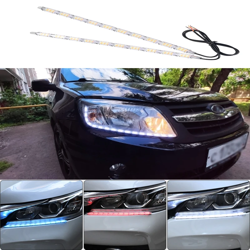 2xLED Car DRL Daytime Running Lights Auto Signal Guide Thin Strip Lamp Styling Accessories red blue wihte With turn yellow light
2xLED Car DRL Daytime Running Lights Auto Signal Guide Thin Strip Lamp Styling Accessories red blue wihte With turn yellow light