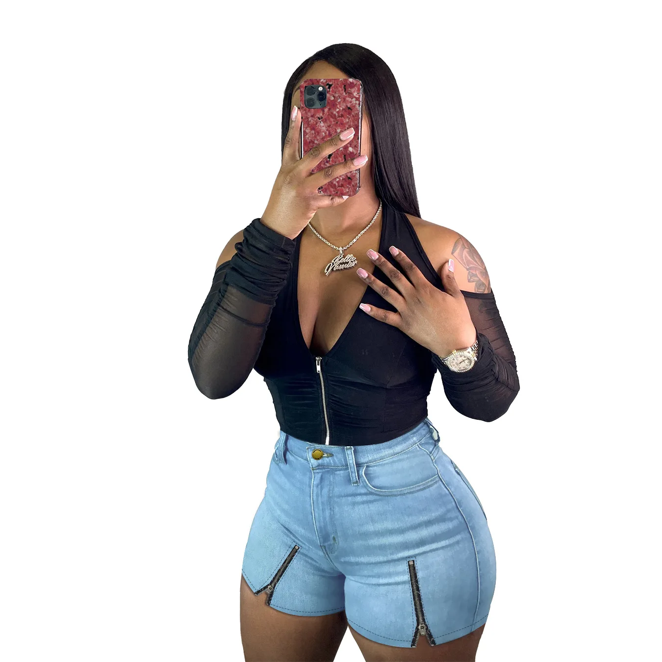 Cool Girls Short Jeans 2021 Summer Fashion Zipper Patchwork With Buttons High Waist Casual Lady Short Jeans Street Wear 3 Colors 
Cool Girls Short Jeans 2021 Summer Fashion Zipper Patchwork With Buttons High Waist Casual Lady Short Jeans Street Wear 3 Colors