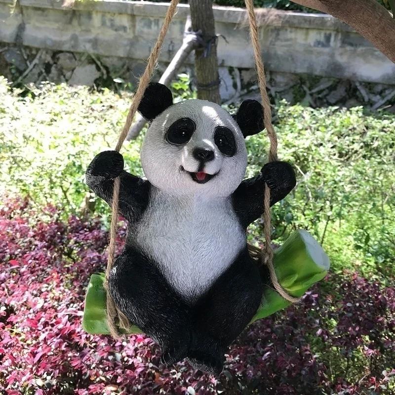 Cute Black and White Panda Swing on Bamboo Creative Statue Home Garden Decoration Outdoor Decoration
Cute Black and White Panda Swing on Bamboo Creative Statue Home Garden Decoration Outdoor Decoration