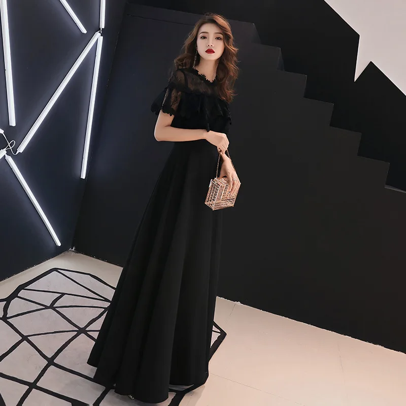 Noble Black Evening Party Dress Temperament V-neck Banquet Dress Elegant Lace Hostess Dress A-line Prom Dress Robe De Soiree
Noble Black Evening Party Dress Temperament V-neck Banquet Dress Elegant Lace Hostess Dress A-line Prom Dress Robe De Soiree