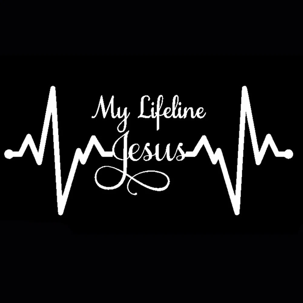 My Lifeline Jesus Graph Sticker Christian God Religious Cute Car Styling Decal DIY Accessories 19cm x 9cm | Автомобили и