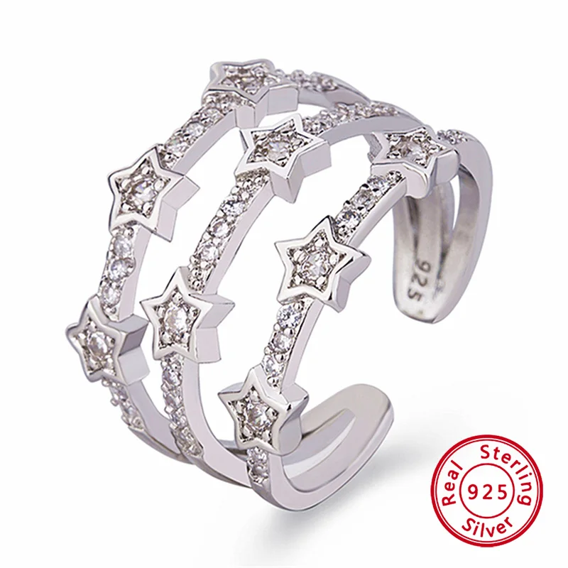 Hight Quality Fashion Adjuestable Size Elegant Star Sky Design 925 Silver Finger Ring Charm Party Jewelry Women Gifts
Hight Quality Fashion Adjuestable Size Elegant Star Sky Design 925 Silver Finger Ring Charm Party Jewelry Women Gifts