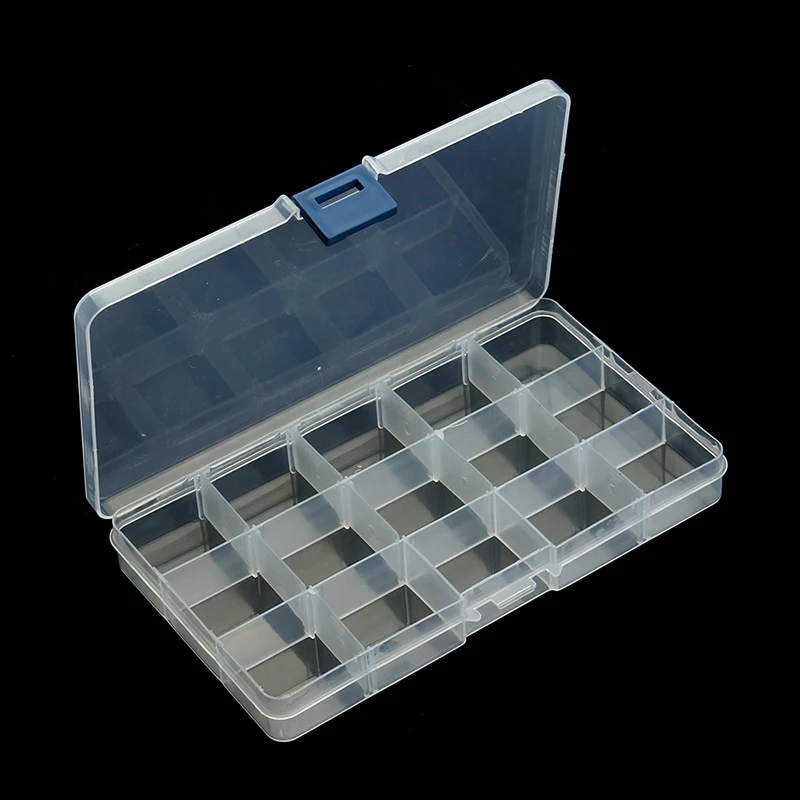 Plastic 15 Slots Compartment Adjustable Jewelry Tool Box Case Ring Necklace Clear Storage Box Case Holder Craft Organizer
Plastic 15 Slots Compartment Adjustable Jewelry Tool Box Case Ring Necklace Clear Storage Box Case Holder Craft Organizer