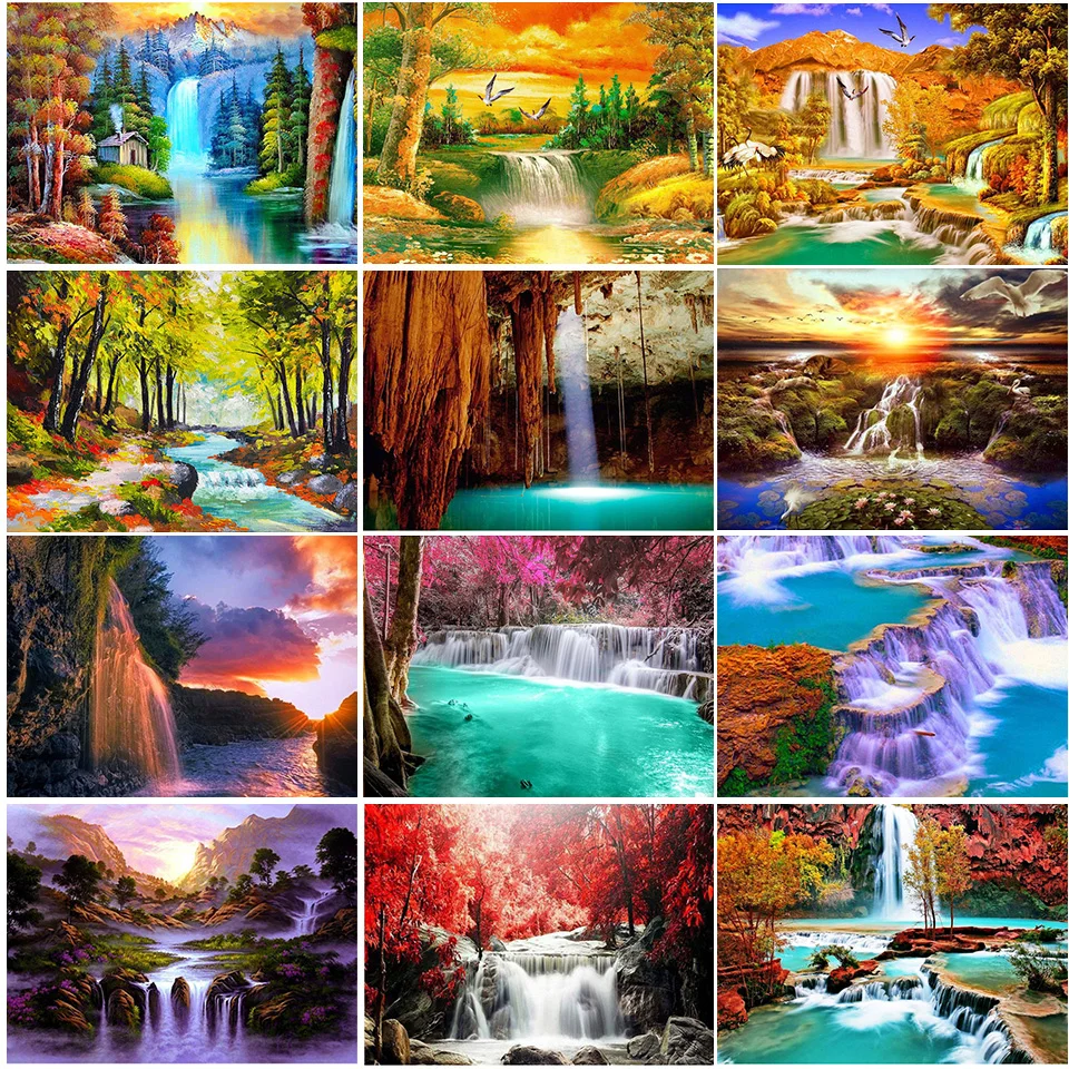 5D DIY Diamond Painting Waterfall Set Landscape Cross Stitch Kit Full Drill Embroidery Mosaic Art Picture of Rhinestones Gift 
5D DIY Diamond Painting Waterfall Set Landscape Cross Stitch Kit Full Drill Embroidery Mosaic Art Picture of Rhinestones Gift