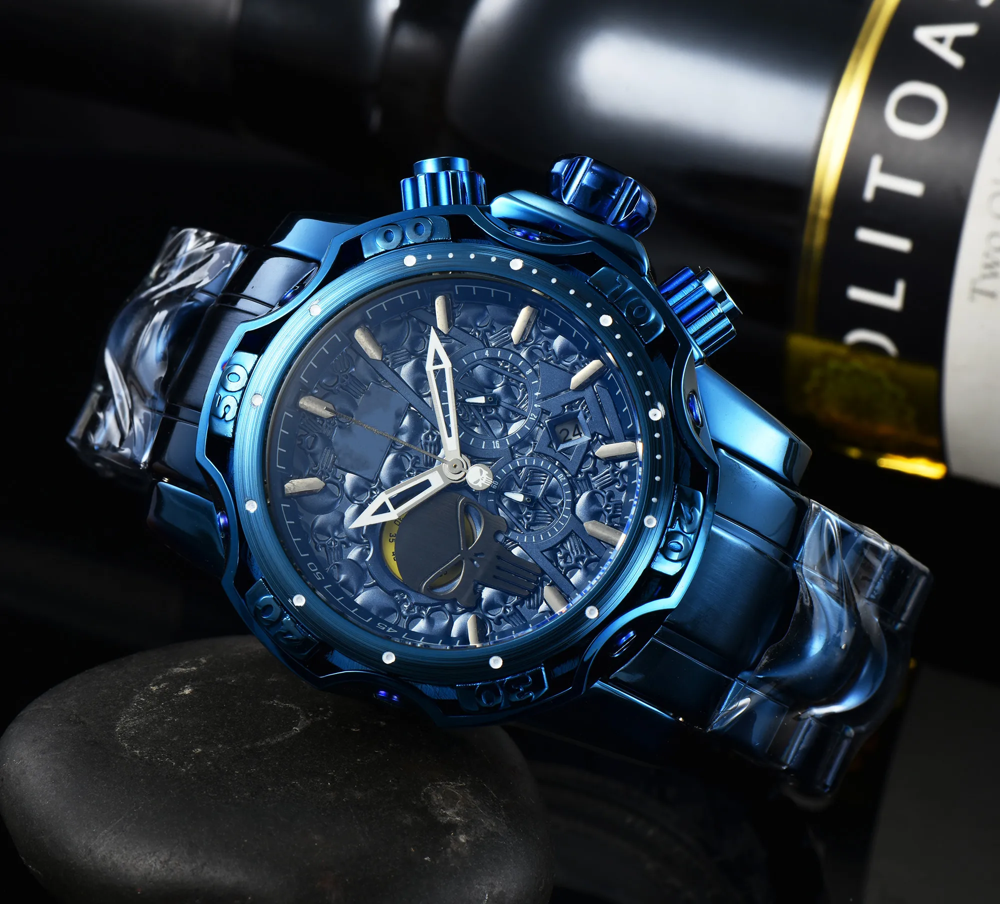 Часы наручные мужские с большим циферблатом, модные кварцевые роскошные многофункциональные деловые из нержавеющей стали, в стиле «Железн... 
Часы наручные мужские с большим циферблатом, модные кварцевые роскошные многофункциональные деловые из нержавеющей стали, в стиле «Железн...