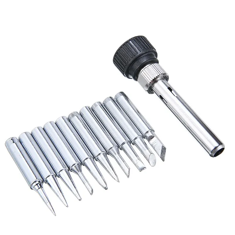 11PCS 900M-T Soldering Solder Iron Tip Set Pure Copper 1Pc Iron Casing + 10pcs Iron Tips Soldering Tools For Welding Stands 936
11PCS 900M-T Soldering Solder Iron Tip Set Pure Copper 1Pc Iron Casing + 10pcs Iron Tips Soldering Tools For Welding Stands 936