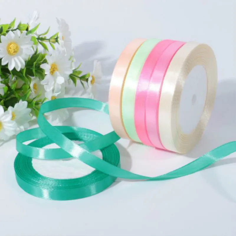 25 ярдов/рулон 6 мм атласных лент для Одежда свадьбы дня рождения упаковки