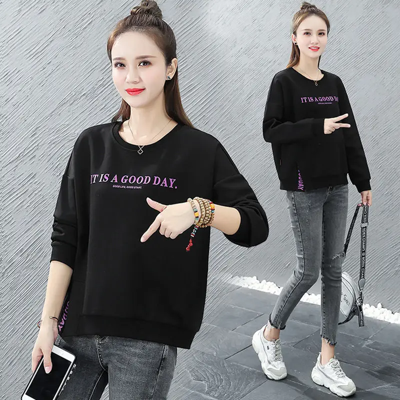 Pure Cotton Sweatshirts Women Long-Sleeve Spring and Autumn New Style Korean-style Loose-Fit Students Crew Neck Tops
Pure Cotton Sweatshirts Women Long-Sleeve Spring and Autumn New Style Korean-style Loose-Fit Students Crew Neck Tops
