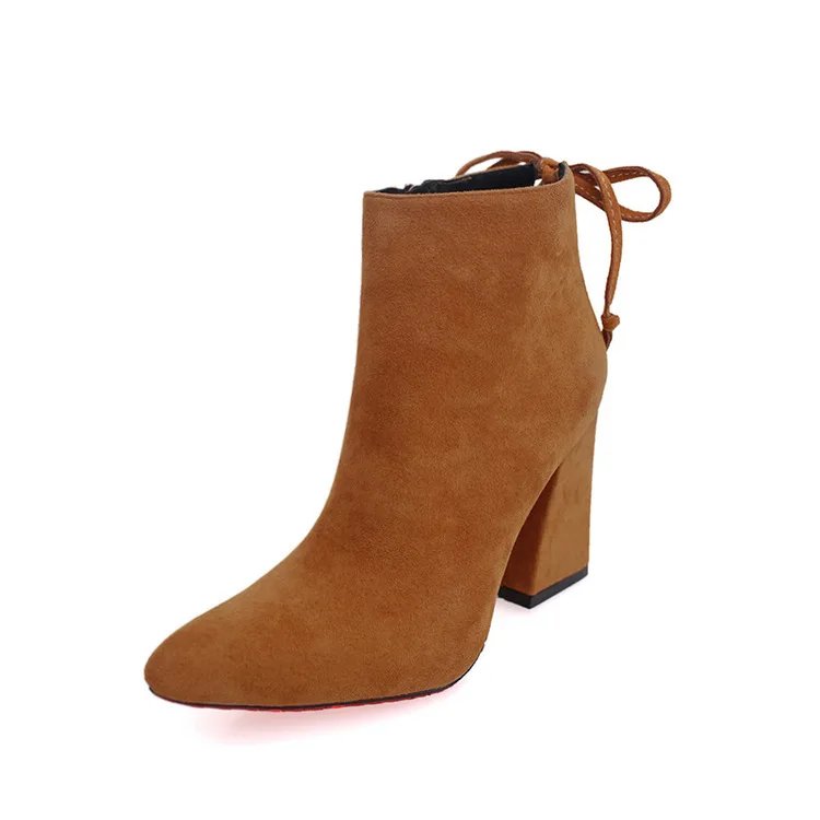 New Autumn Winter Fashion Women 8.5 CM Thick Heel Boots Flock Faux Short Plush Ankle Zip Pointed Toe Warm Pumps Shoes Booties
New Autumn Winter Fashion Women 8.5 CM Thick Heel Boots Flock Faux Short Plush Ankle Zip Pointed Toe Warm Pumps Shoes Booties
