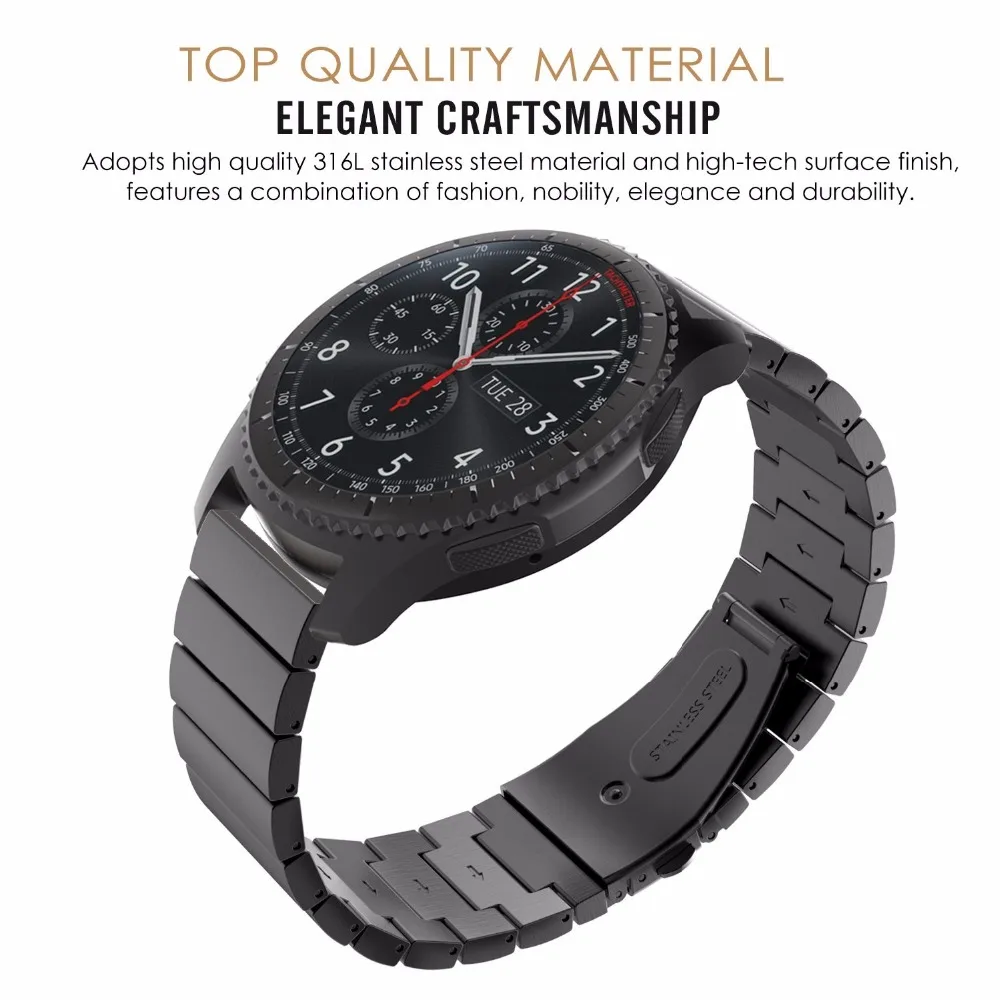 Браслет из нержавеющей стали для Galaxy Watch Active 2 40 мм 44 звеньевой браслет Samsung Gear S2