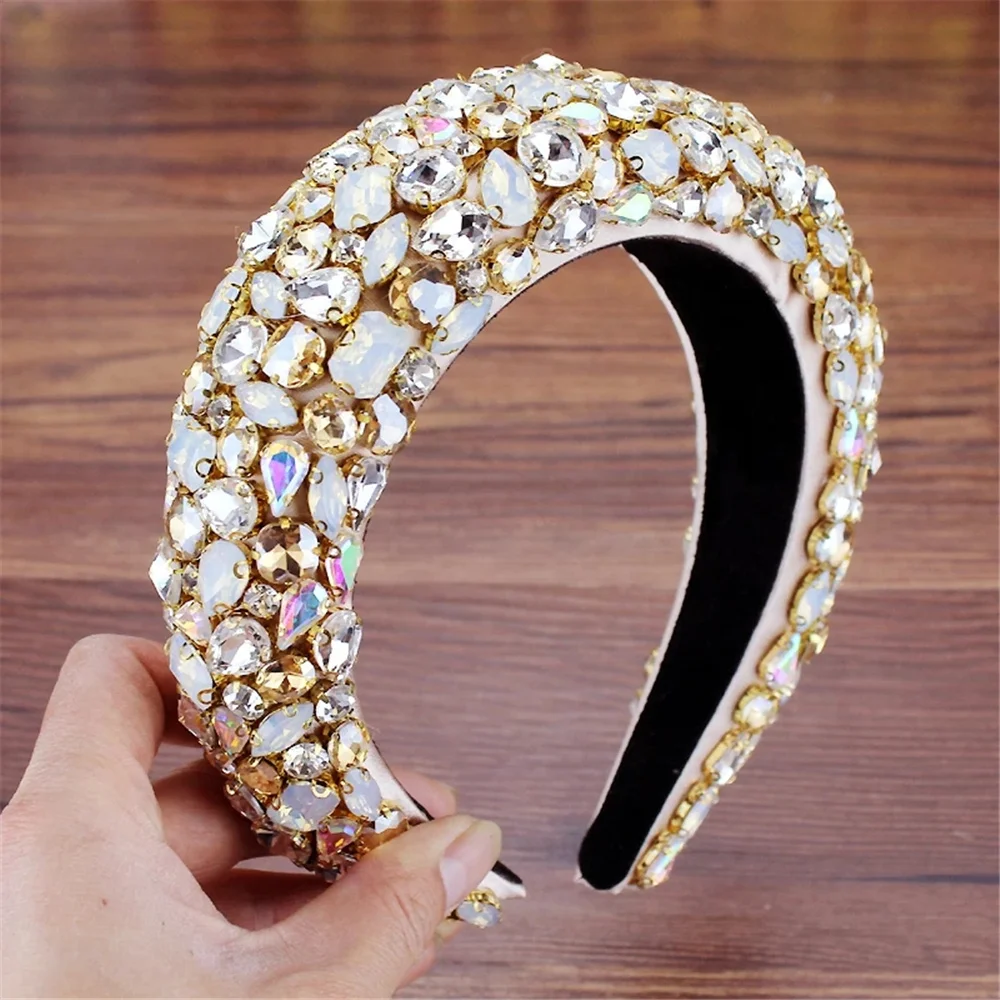 New Boho Gorgeous Full Padded Baroque Headbands Luxury Crystal Hairbands For Women Rhinestone Tiara Bling Hair Accessories 
New Boho Gorgeous Full Padded Baroque Headbands Luxury Crystal Hairbands For Women Rhinestone Tiara Bling Hair Accessories
