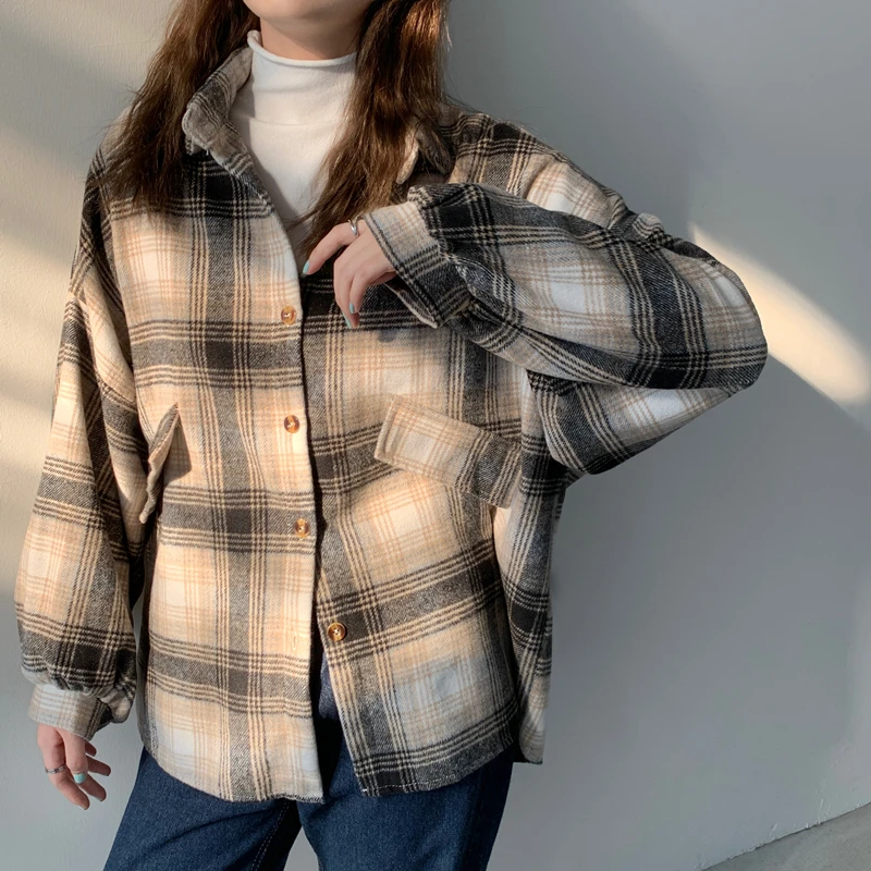 2020 Women Fashion Plaid Za Long Jacket Female Spring Cotton Green Long Sleeve Loose Outwear Women Casual Single Breasted Jacket
2020 Women Fashion Plaid Za Long Jacket Female Spring Cotton Green Long Sleeve Loose Outwear Women Casual Single Breasted Jacket