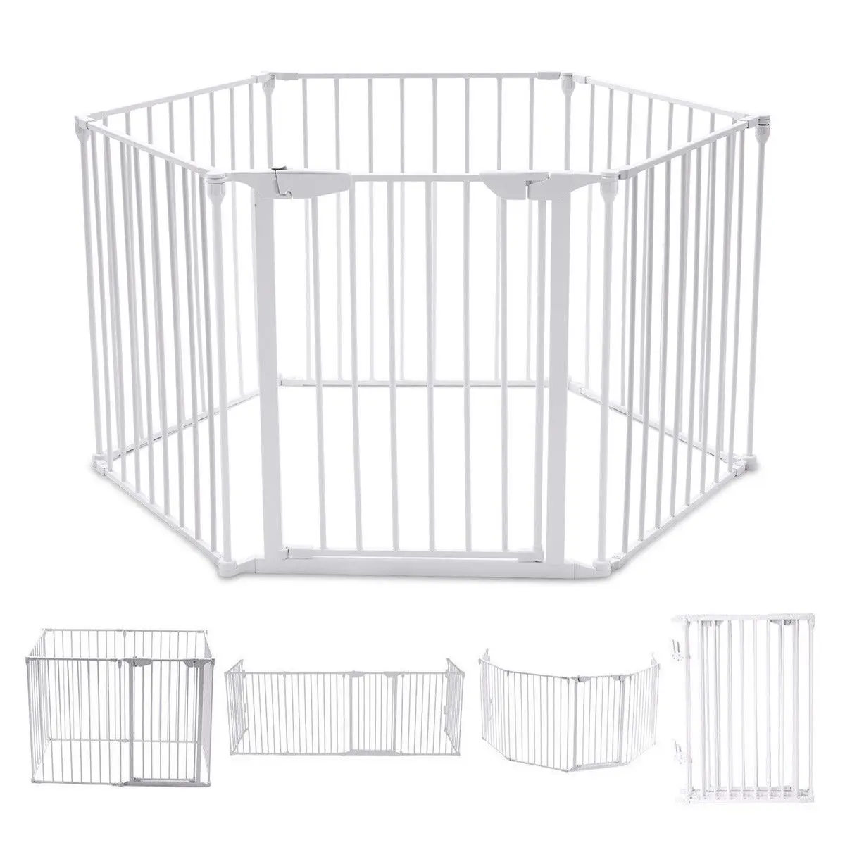 Costway 6 Panel Metal Gate Baby Pet Fence Safe Playpen Barrier Wall-mount Multifunction HW63353WH
Costway 6 Panel Metal Gate Baby Pet Fence Safe Playpen Barrier Wall-mount Multifunction HW63353WH