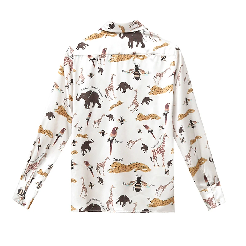 Spring Women Fashion Long Sleeves Animal Printing Shirts Vintage Femme Turn Down Collar Street Tops Elegant Blouse T11001X
Spring Women Fashion Long Sleeves Animal Printing Shirts Vintage Femme Turn Down Collar Street Tops Elegant Blouse T11001X