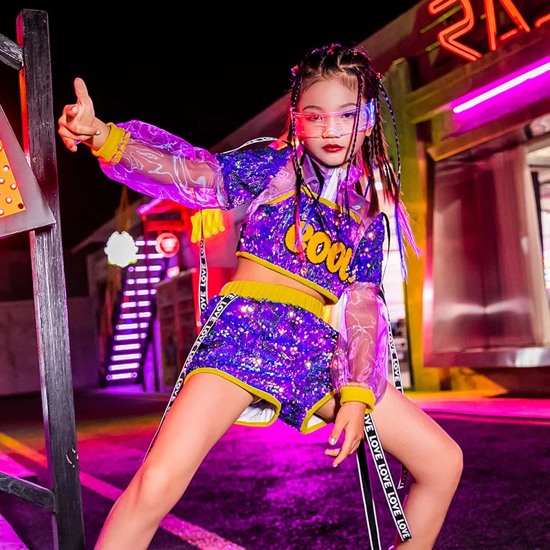 Kids Jazz Dance Sequin Costumes Girls Fashion Modern Street Dance Hip Hop Stage Clothing Children'S Day Catwalk Clothes DQL5503
Kids Jazz Dance Sequin Costumes Girls Fashion Modern Street Dance Hip Hop Stage Clothing Children'S Day Catwalk Clothes DQL5503
