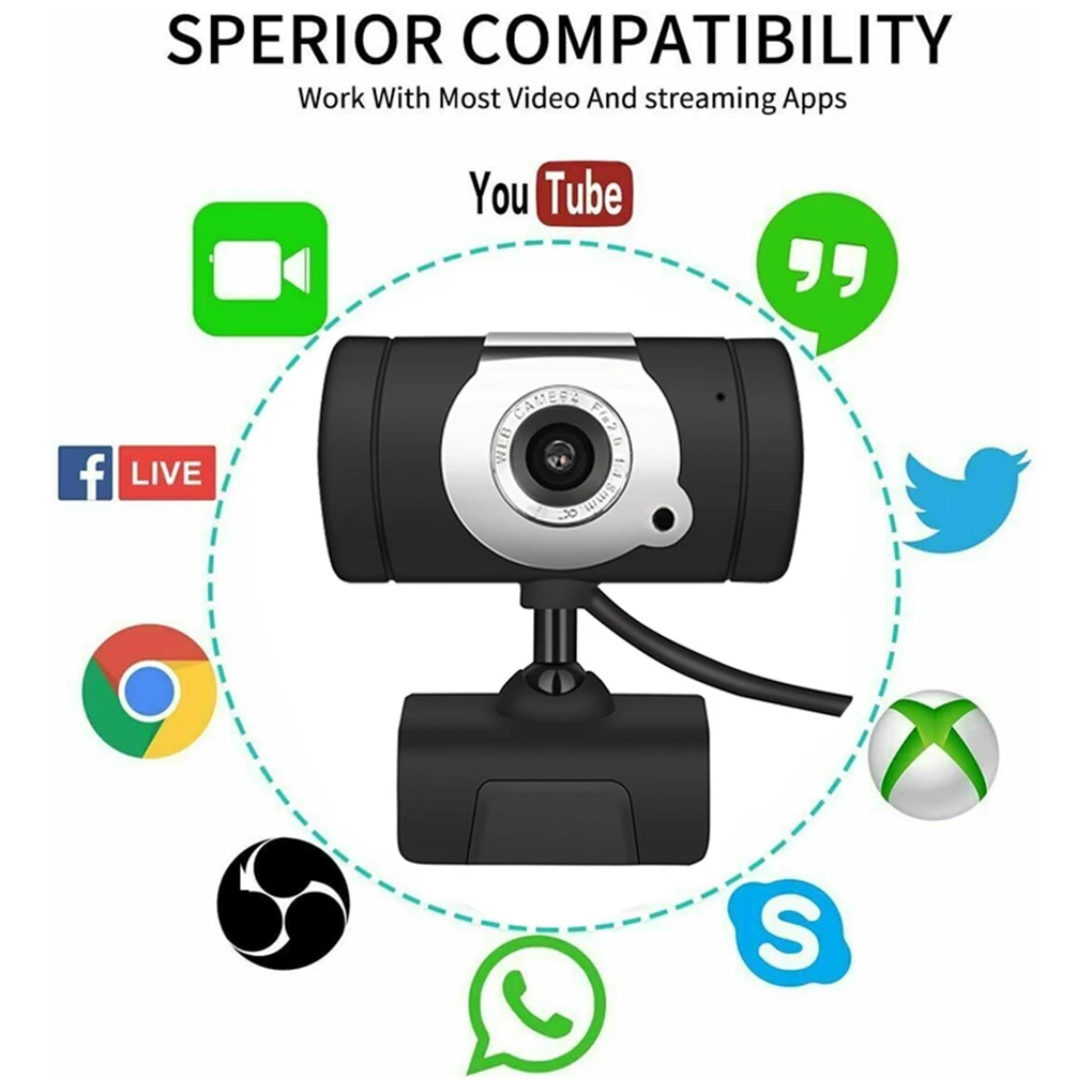 Driver-free Webcam Video Chat Glass Lens 480P 360 Degrees Rotating Webcam for Desktop Computer Laptop
Driver-free Webcam Video Chat Glass Lens 480P 360 Degrees Rotating Webcam for Desktop Computer Laptop