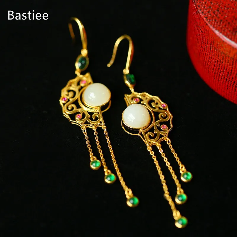 Bastiee Silver 925 Jewelry 925 Sterling Silver Earrings Dangle Earrings Vintage Korean Earrings Golden Plated Jade Silver
Bastiee Silver 925 Jewelry 925 Sterling Silver Earrings Dangle Earrings Vintage Korean Earrings Golden Plated Jade Silver