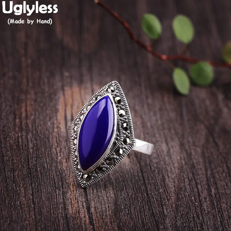 Uglyless Exotic Rhombus Open Rings for Women Simulated Lapis Gemstones Rings Marcasite Thai Silver Geometric Square Jewelry R881
Uglyless Exotic Rhombus Open Rings for Women Simulated Lapis Gemstones Rings Marcasite Thai Silver Geometric Square Jewelry R881