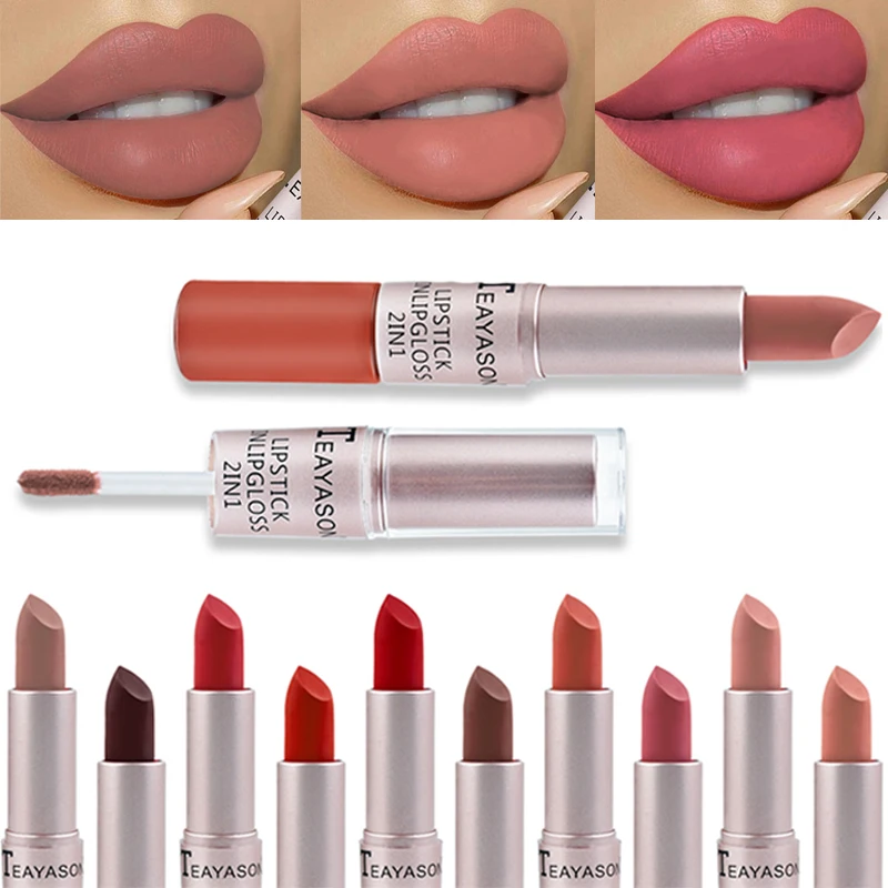 Two-in-one Lip Gloss Matte Velvety 12 Color Lipstick Liquid Matte Waterproof Long Lasting Lip Tint Full Sexy Lip Makeup Cosmetic
Two-in-one Lip Gloss Matte Velvety 12 Color Lipstick Liquid Matte Waterproof Long Lasting Lip Tint Full Sexy Lip Makeup Cosmetic