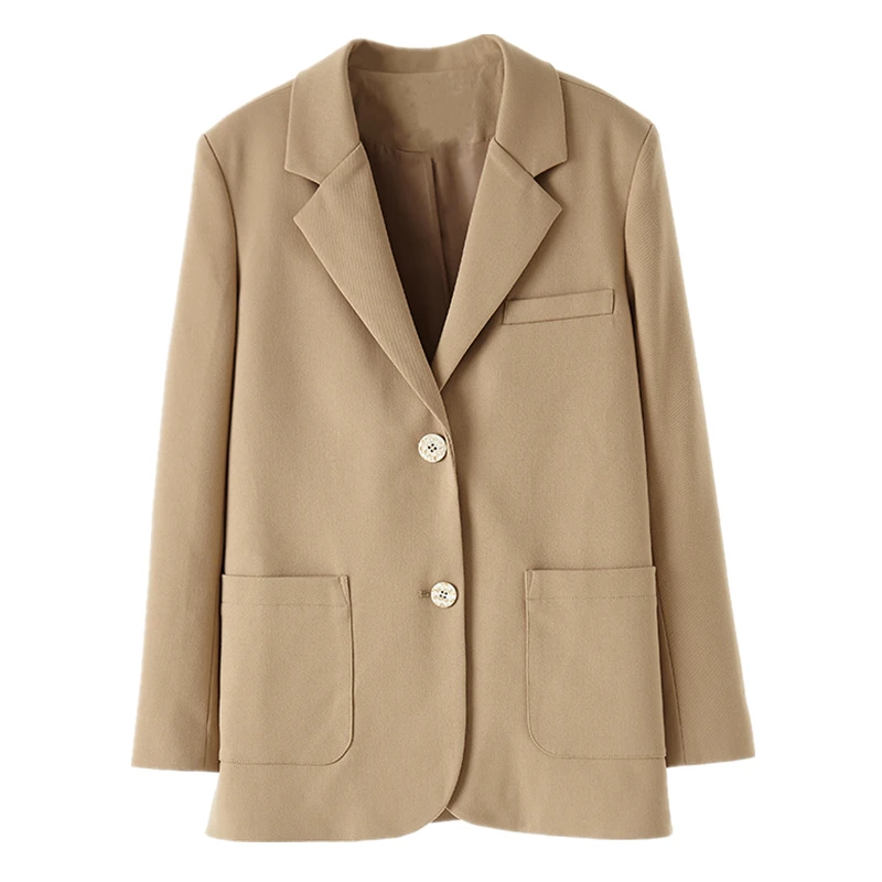 New 2021 Elegant Single Breasted Women's Tops Pockets Female Formal Jackets Loose Outerwear Tops Lady Spring Autumn Blazers 
New 2021 Elegant Single Breasted Women's Tops Pockets Female Formal Jackets Loose Outerwear Tops Lady Spring Autumn Blazers