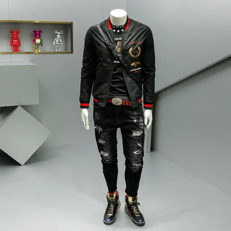 Jacket Men's 2021 New Men's Jacket Spring and Autumn Embroidered Jacket Men's Large Size Baseball Suit Tide
Jacket Men's 2021 New Men's Jacket Spring and Autumn Embroidered Jacket Men's Large Size Baseball Suit Tide