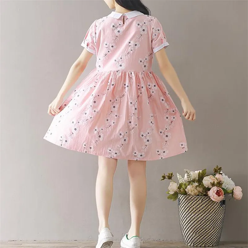 Maternity clothing summer Peter Pan Collar Short Sleeve cotton linen maternity dress embroidery maternity dress For Pregnant 
Maternity clothing summer Peter Pan Collar Short Sleeve cotton linen maternity dress embroidery maternity dress For Pregnant