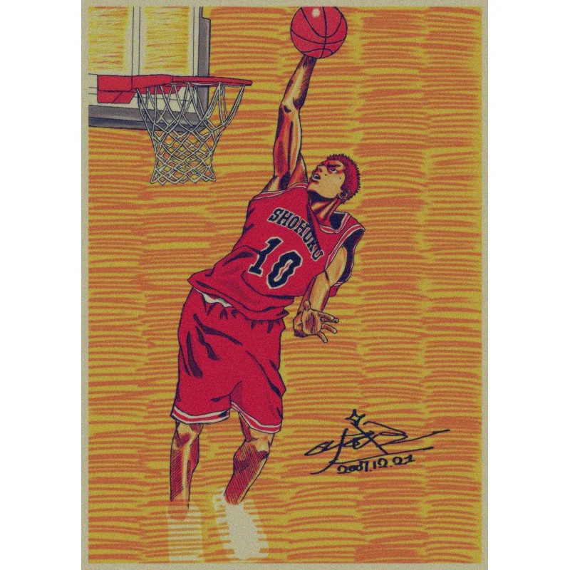 Japanese Cartoon Anime Poster Slam Dunk Basketball Poster Wall Sticker Bar Cafe Retro Kraft Paper Poster Decorative Painting
Japanese Cartoon Anime Poster Slam Dunk Basketball Poster Wall Sticker Bar Cafe Retro Kraft Paper Poster Decorative Painting