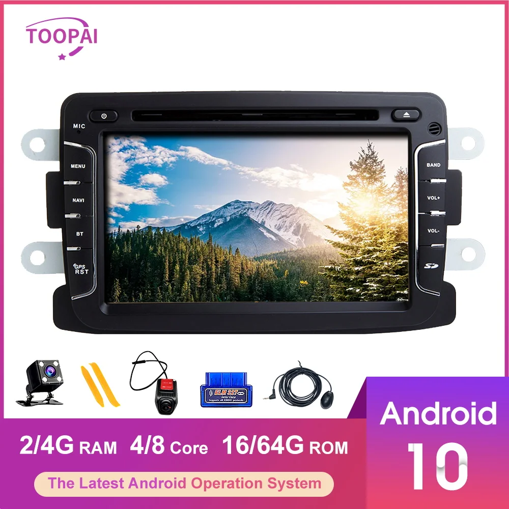 Автомобильный GPS-навигатор TOOPAI Android 10 для Renault Duster Dacia Logan Sandero Xray 2 мультимедийный