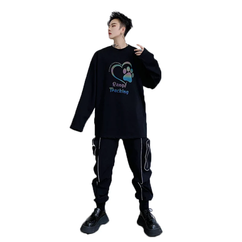 Men Women Reflective Print Long Sleeve T-shirt Male Women Streetwear Hip Hop Loose Couple Tees Shirts
Men Women Reflective Print Long Sleeve T-shirt Male Women Streetwear Hip Hop Loose Couple Tees Shirts