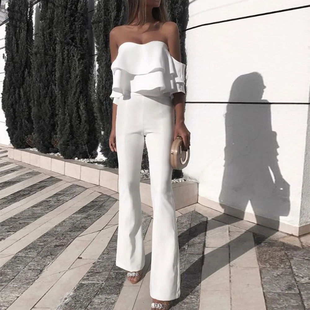 Jumpsuits for Women 2021 New Arrivals White Wide Leg Jumpsuit Elegant Ruffle Bodysuit for Prom Celebrity Evening Club
Jumpsuits for Women 2021 New Arrivals White Wide Leg Jumpsuit Elegant Ruffle Bodysuit for Prom Celebrity Evening Club