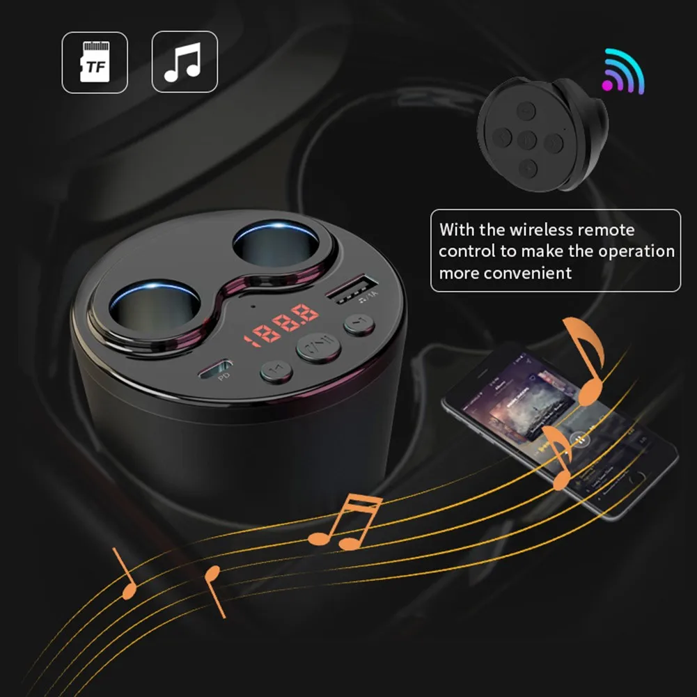 Car Charger Cup Type Wireless Remote Control Car Bluetooth Mp3 One With Two Charger Fm Launch Hands-free Call G63 Cup Holder
Car Charger Cup Type Wireless Remote Control Car Bluetooth Mp3 One With Two Charger Fm Launch Hands-free Call G63 Cup Holder