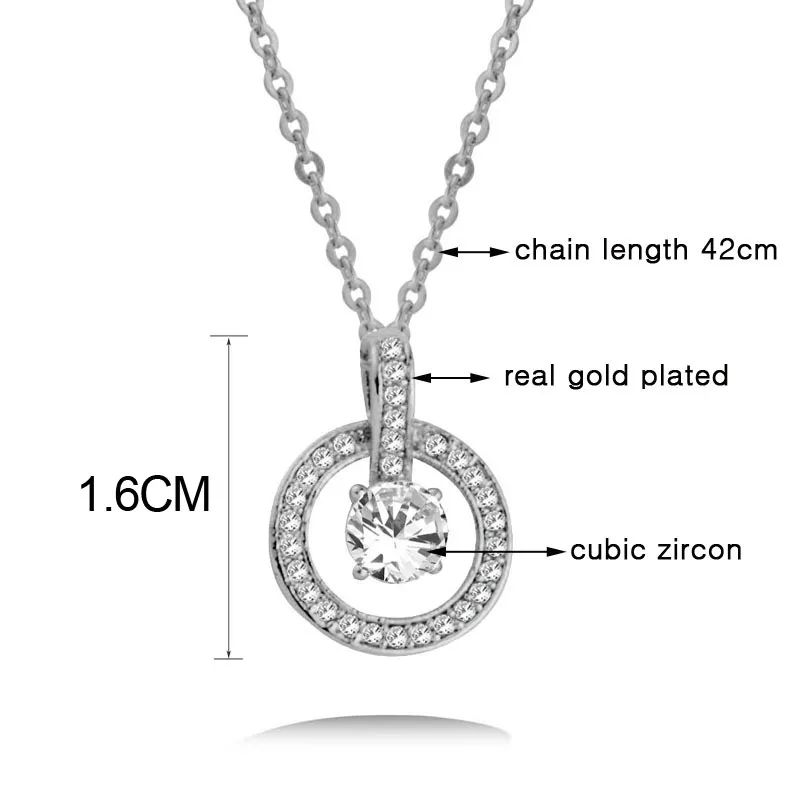 LEEKER Sparkling Cubic Zirconia Pendant Necklace Rose Gold Silver Color Chain For Women Round Circle Necklace Jewelry 054 LK4
LEEKER Sparkling Cubic Zirconia Pendant Necklace Rose Gold Silver Color Chain For Women Round Circle Necklace Jewelry 054 LK4