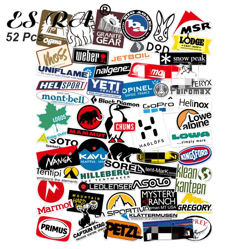 52 Pcs/Set Outdoor Stickers Pack Camping Brand Decals Logo Pegatinas Waterproof Vinyl for Laptop Car Skateboard Fridge
52 Pcs/Set Outdoor Stickers Pack Camping Brand Decals Logo Pegatinas Waterproof Vinyl for Laptop Car Skateboard Fridge