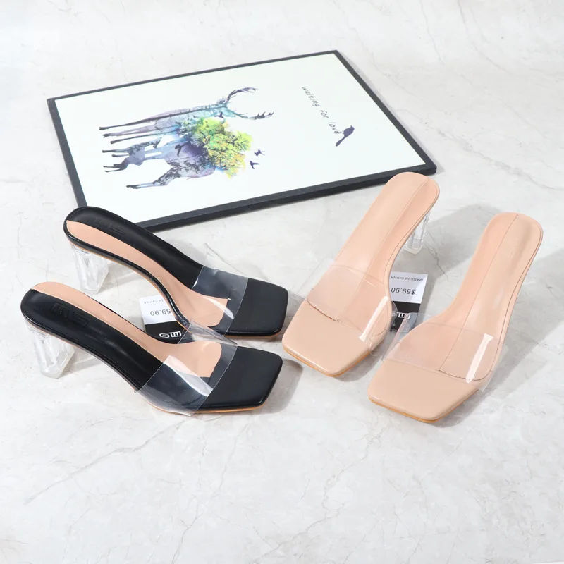 Fashion Summer Sandals PVC Crystal Open Toed High Heels Women Transparent Heel Sandals Luxury Slingbacks Party Slippers Pumps 
Fashion Summer Sandals PVC Crystal Open Toed High Heels Women Transparent Heel Sandals Luxury Slingbacks Party Slippers Pumps