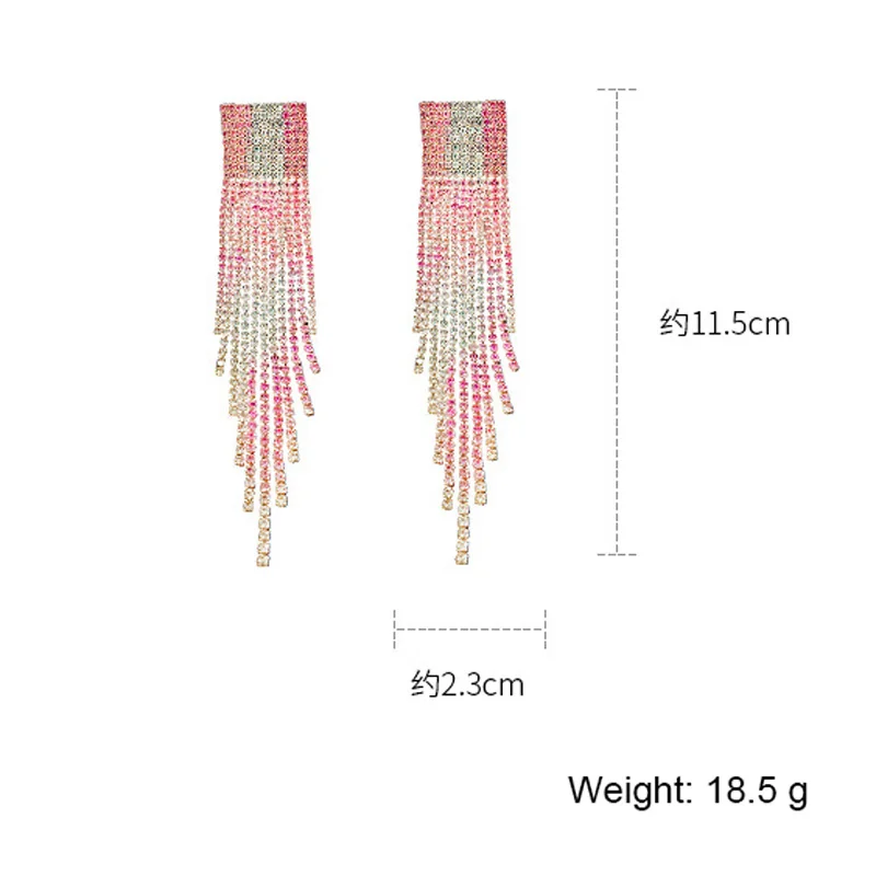 USTAR Pink Crystal Long Tassel Shiny Rhinestone Drop Earrings for Women Dangle Earrings Statement Earrings Bar Party Jewelry
USTAR Pink Crystal Long Tassel Shiny Rhinestone Drop Earrings for Women Dangle Earrings Statement Earrings Bar Party Jewelry