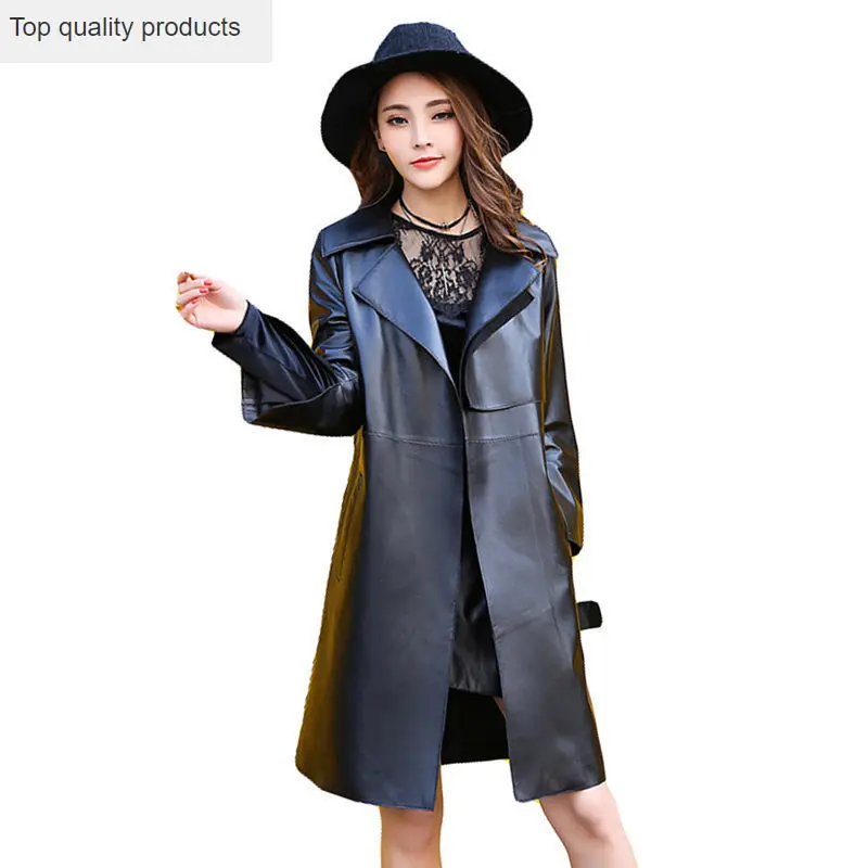 2020 New Women Autumn Spring Leather Jacket Long Slim Adjustable Waist Black Genuine Leather Coat Sheepskin Sashes Outwear AC248
2020 New Women Autumn Spring Leather Jacket Long Slim Adjustable Waist Black Genuine Leather Coat Sheepskin Sashes Outwear AC248