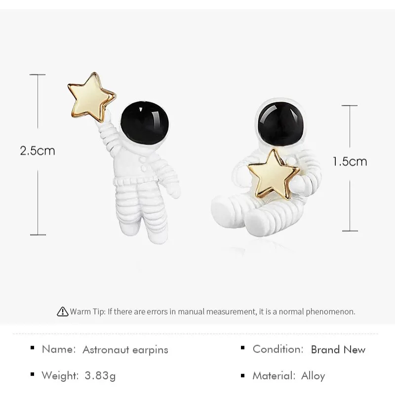 Cute Space Astronauts Small Stud Earrings For Woman Asymmetric Pentagram Contracted Earring Girls Earrings 2021 Trend Jewelry
Cute Space Astronauts Small Stud Earrings For Woman Asymmetric Pentagram Contracted Earring Girls Earrings 2021 Trend Jewelry
